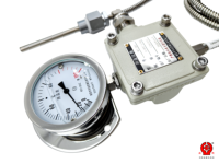 Termómetro de Control de Procesos 0-120C 4-20mA Capilar 1.5m Montaje en Panel Pantalla OEM ODM IP66 Antivibración