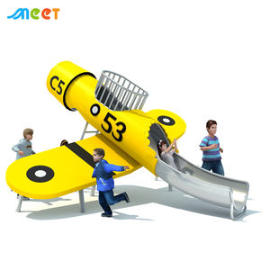 ألعاب تسلية مخصصة موضوع الطائرة الشرائح التجارية في الهواء الطلق ملعب غير القابل للصدأ - Product Image 3