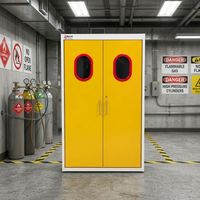 Armoire de sécurité au gaz BYG en acier inoxydable compatible avec régulateur de gaz haute pression pour le stockage de gaz inflammables, régulateur de pression de gaz