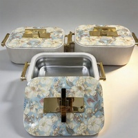 Ensembles de casseroles isothermes de luxe en acier inoxydable avec poignée dorée, grande capacité, haute qualité, 3 pièces (3L, 4L, 5L)