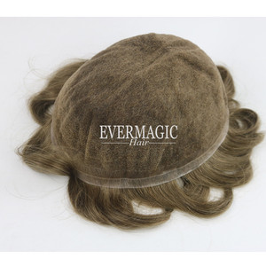 Base de Encaje Suizo Completo 18 #   Peluca de Cabello Humano Virgen 100% <span class=keywords><strong>Color</strong></span> <span class=keywords><strong>Rubio</strong></span> <span class=keywords><strong>Ceniza</strong></span> Oscuro de 28MM, Reemplazo de Cabello <span class=keywords><strong>para</strong></span> Hombres con Pérdida de Cabello - Product Image 6