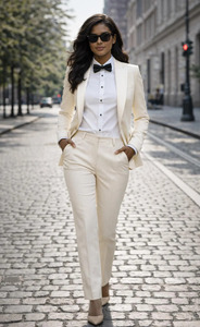 Conjunto de Traje de Esmoquin de Lujo para Mujer, 3 Piezas, Blazer, Chaleco y Pantalones a Medida, Atuendo Elegante para Ejecutivas Corporativas y Bodas - Product Image 3