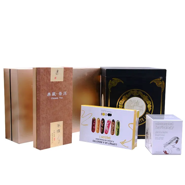 Customized logo cardboard necklace drawer box set, sliding flap gift box, paper box with ribbon