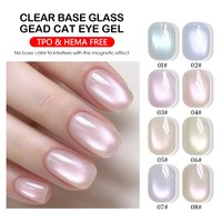 HS OEM Marque Privée 12 Couleurs Vernis Gel Magnétique Effet Œil de Chat à Base de Perles de Verre Végétalien Non Toxique UV LED Soak Off