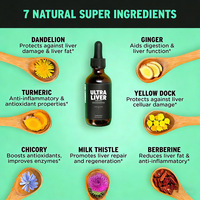 Soutien Hépatique Liquide Oral OEM Ultra : Chardon-Marie, NAC, Artichaut, Pissenlit pour la Santé du Foie, Détox, Digestion, Femmes Enceintes