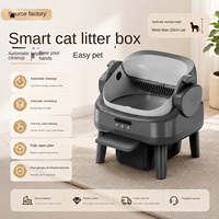 Bac à litière intelligent automatique pour chat avec interaction par application, radar infrarouge anti-pincement, grande taille, design ouvert, télécommande