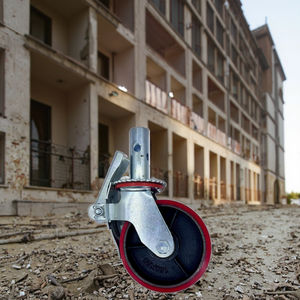 Hochwertige 700kg schwere 8-Zoll-<span class=keywords><strong>6</strong></span>-Zoll-Nylon-Gummigerüst Abschließbares Rad Polyurethan-Lenk rollen für Gerüste - Product Image 6