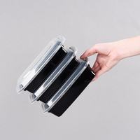 Boîte à lunch jetable en plastique PP de 730 ml, compatible micro-ondes, pour la préparation de repas, les fruits, les aliments, anti-fuite, empilable