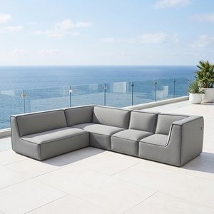Canapé sectionnel Chesterfield italien rembourré, emballé et scellé, pour extérieur, avec faible fauteuil d'appoint, prix direct usine - Product Image 1