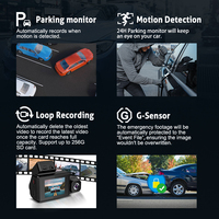 Caméra de tableau de bord M550 3 canaux DVR de voiture 4K + 1080P Caméra vidéo automatique WiFi intégré GPS avec carte IR Vision nocturne 24H Moniteur de stationnement