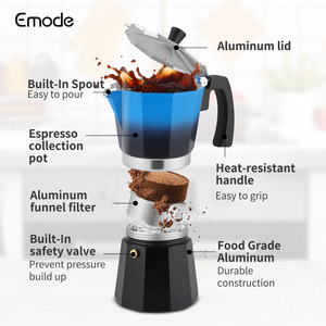 Cafetière à expresso en aluminium Emode, résistante à la chaleur, avec poignée, disponible en gros - Product Image 5