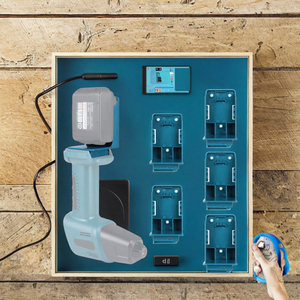 Support mural 2-en-1 <span class=keywords><strong>URUN</strong></span> 18V en plastique pour batterie et outils, pour outils électriques sans fil - Product Image 3
