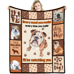 Couverture personnalisée en <span class=keywords><strong>flanelle</strong></span> douce 100% polyester, motif de chien de dessin animé, cadeaux pour les amoureux des chiens, couvertures pour animaux de compagnie, couvertures pour canapé, Halloween - Product Image 1