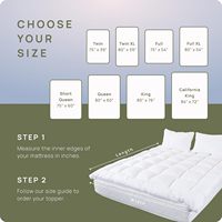 Surmatelas en coton 1200 GSM, surmatelas extra épais et moelleux, doux, lavable, matelassé, hauteur 3-4 pouces, lavable en machine