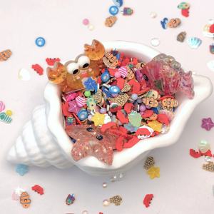 DIY Slime Sprinkles Ocean Fish Dolphin Whale Crab Mix Polymer Clay Sprinkles Slices con brillo Star Fish Resina Charms - Product Image 6