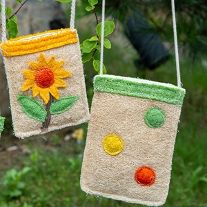 Bolso Bandolera Mini de Lufa Ecológico con Flores para Mujer y Niña, Estilo Campestre, para Teléfono Móvil, Venta al por Mayor - Product Image 3
