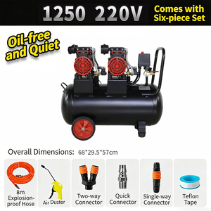 Compresor de Aire Sin Aceite de 8L / 30L (1100W/220V), Bomba de Aire Compacta (Grado Industrial), Paquete de Regalo Deluxe Gratuito - Product Image 4