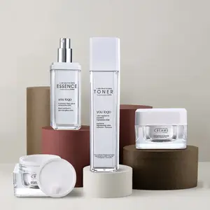 Frasco de creme acrílico de luxo, pequena capacidade 30g 50g, 50ml, 100ml, garrafa de loção, spray cosmético, garrafa 100 conjunto acrílico ml