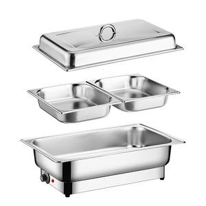 600W 스테인레스 스틸 전기 난방 세면대 뷔페 스토브 9L 절연 채핑 접시 9L - Product Image 4