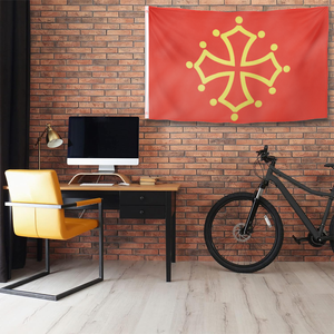 Drapeau personnalisé de l'Occitanie en polyester rouge et jaune, croix occitane, bannière régionale de Toulouse Languedoc pour la décoration intérieure et extérieure - Product Image 5