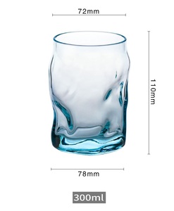 Cristalería Creativa Irregular Twist Cup Taza de Vidrio Transparente Bebida Caliente y Fría Taza de Vidrio Azul Whisky <span class=keywords><strong>Bar</strong></span> Spirit Shot Glass - Product Image 5