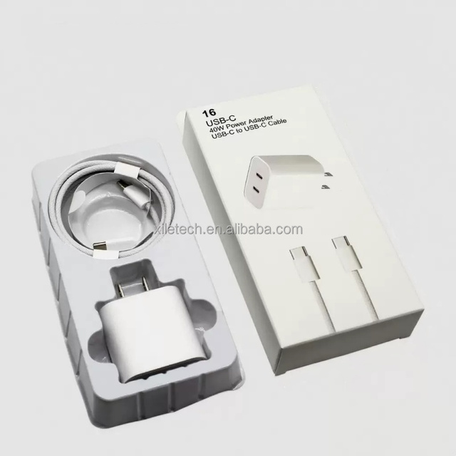 17 Pro Phone Charger 40W Type C Adaptor Fast Charging USB-C Power Adapter Tipo C Cable USB C Travel Adaptor for iPhone 17 16 15