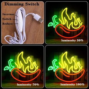 Flaming Hot Chili Peppers Letreros de neón Alimentos rojos y amarillos para Mexican Spicy Logo Light Custom Flame Luces de neón - Product Image 4