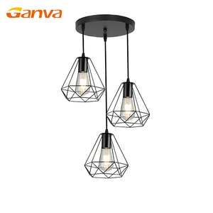 GANVA, gran oferta, comedor interior de estilo americano, E14 E27, Base, 1 CABEZA, 3 cabezas, candelabro de Metal de hierro, luces colgantes - Product Image 2