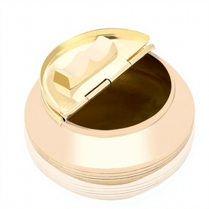 Cendrier rond en laiton fait main avec repose-cigarette, support à cendres en métal doré pour table, cendrier moderne sans fumée pour la maison, le bureau ou la terrasse - Product Image 5