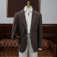 Blazer Isirhonour sur mesure non structuré en ramie pour homme, revers large à encoche, poche plaquée, crème beige sauge, décontracté