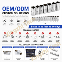 Jeu de clés à cliquet à 72 dents, 33 pièces, kit d'outils à douilles en chrome vanadium avec coffret métallique
