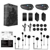 EJEAS Q8 Full Duplex 1000M BT Mesh Moto Helmet Intercomunicador, casque sans fil, écouteurs étanches IP67, interphone pour moto