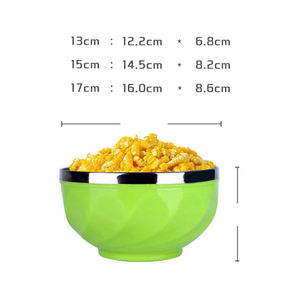 Nuevo juego de cuencos de Metal para niños de 6 uds coloridos antiescaldado 13cm 15cm 17cm cuenco de acero inoxidable para servir comida con tapas - Product Image 2
