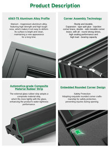 Fenêtres coulissantes en aluminium à économie d'énergie CHENQI avec <span class=keywords><strong>double</strong></span> <span class=keywords><strong>vitrage</strong></span> pour une utilisation domestique afin de réduire les coûts de chauffage - Product Image 3