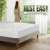 Surmatelas en bambou dérivé de la viscose, style ajusté, 200 GSM, taille Queen, imperméable, lavable, antibactérien, perméable à l'air