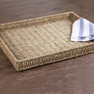 Guangxi Bobai Jiaxiang handgewebter rechteckiger natürlicher Meeresgrass-Tee-Teller Haushalt Aufbewahrungskorb Teeservice Teeschale - Product Image 4