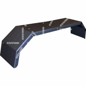 Garde-boue arrière droit/gauche en acier brut, pour bétonnière, 2 essieux, adapté aux camions et remorques universels () - Product Image 1