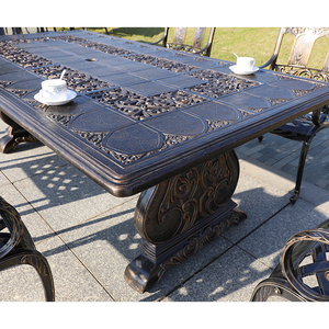 Set da Pranzo in Alluminio Pressofuso di Alta Gamma <span class=keywords><strong>per</strong></span> Patio, Giardino e Nuova Terrazza di Ristorante, Tavolo e Sedie <span class=keywords><strong>per</strong></span> Uso <span class=keywords><strong>Esterno</strong></span> - Product Image 4