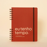 Carnet de notes et agenda mensuel à spirale personnalisé 2026 avec couverture rigide, papier d'art et bande élastique pour étudiants