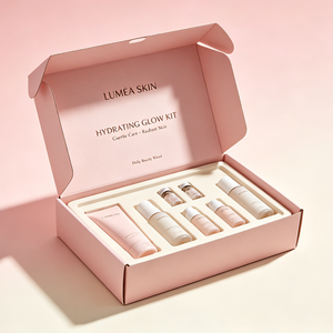 Juego de Cajas de Cartón Corrugado Rosa de Lujo con Laminado Mate, Cinta con Logotipo Personalizado para Envíos de Cosméticos, Cuidado de la Piel, Belleza y Regalos - Product Image 2