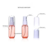 Bouteille en plastique PET de 30 ml, 50 ml, 100 ml, bouteille en forme de capsule, bouteille à pompe sans air, flacons pulvérisateurs à fine brume
