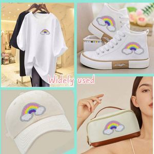 Custom Eco-Friendly DIY Self Adhesion Press-On Rainbow Pattern Clothing Repairing Sequin Embroidered Chenille Garment Embroidery - Product Image 6