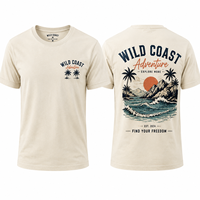 T-shirts imprimés personnalisés pour hommes, style vintage, coupe oversize, avec logo personnalisé, en coton, streetwear, marque privée