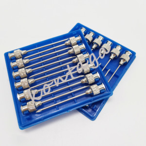 <span class=keywords><strong>Aiguille</strong></span> de <span class=keywords><strong>seringue</strong></span> en acier inoxydable à taille variable KTG12084 14-23G 1/4''-1 1/2'' <span class=keywords><strong>avec</strong></span> moyeu moleté rond pour applications avicoles et animales - Product Image 4