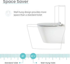 WC suspendu en céramique de luxe européen avec chasse d'eau Tornado et double chasse, équipement sanitaire - Product Image 4