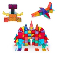 2024 juguetes educativos de alta calidad azulejos de construcción magnéticos 3D juego de bloques de construcción magnéticos transparentes