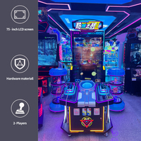 Machine de tir interactive d'arcade pour 2 joueurs, simulateur de tir au laser, écran 75 pouces, machine de jeu de tir à rédemption de prix