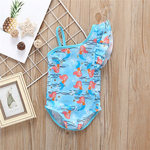 Traje de baño de verano con estampado de flamencos para niños, de secado rápido, tejido con patrón de dibujos animados, manga corta, de una pieza - Product Image 3