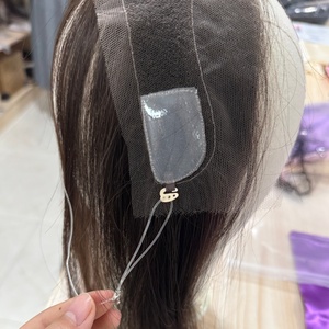 Prêt à expédier : Topper capillaire HD en dentelle suisse pour ligne de <span class=keywords><strong>cheveux</strong></span> reculée, 1,5x11 pouces, couverture d'oreille à oreille, 14 pouces, <span class=keywords><strong>cheveux</strong></span> humains, Halo Wire - Product Image 6