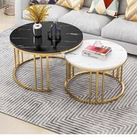 Table basse moderne de luxe minimaliste en bois massif et métal, design rond pour la maison, l'hôtel, nouveau ensemble de meubles de salon de luxe
